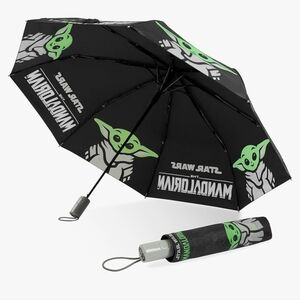 Disney Automatic Telescopic Umbrella & Green Canvas Lunch Box Tote Bag 2pc Set